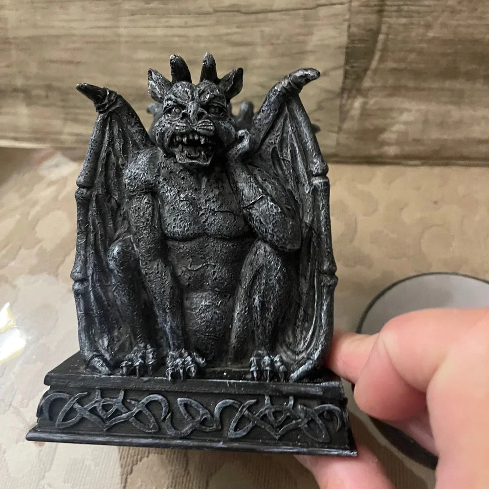 Gargoyle Gathering Coaster Set Gothic Celtic Knot Resin Stone Finish 5 Piece Set